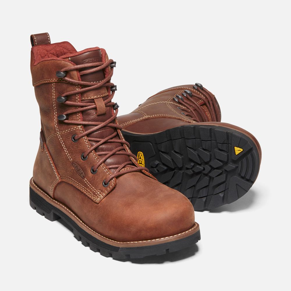 Keen Trekking Bot Kadın Kahverengi - Seattle 8\" Waterproof (Aluminum Toe) - Türkiye POZG12369